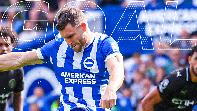 Milner scores for Brighton against Man City