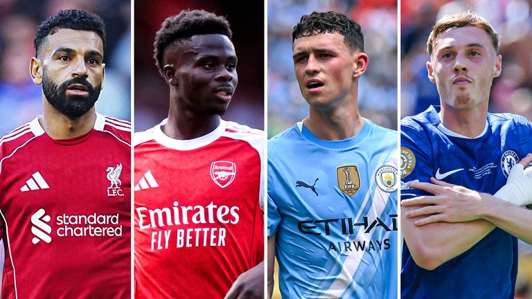 Mohamed Salah, Bukayo Saka, Phil Foden and Cole Palmer