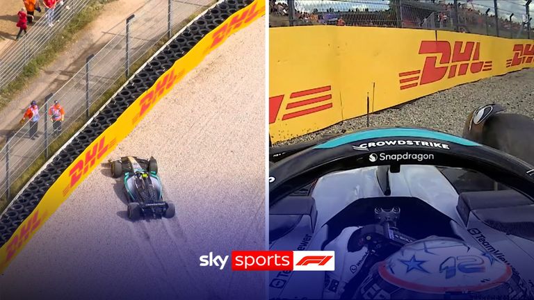 Kimi Antonelli got his Mercedes stuck in the gravel during opening practice at the Dutch Grand Prix.