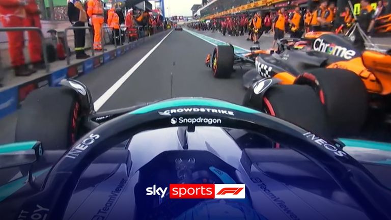 Mercedes driver George Russell almost collided with McLaren's Oscar Piastri in the pitlane during P2 at Zandvoort.