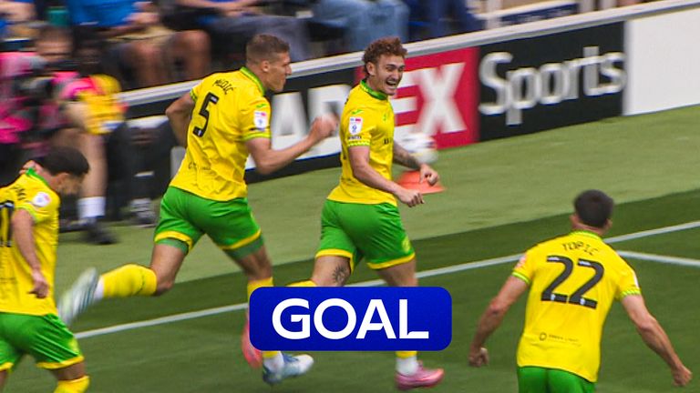 Norwich score quick second against Portsmouth.