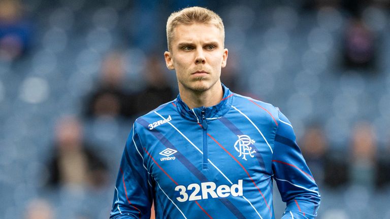 ग्लासगो, स्कॉटलैंड - 05 अगस्त: 05 अगस्त, 2025 को ग्लासगो, स्कॉटलैंड में आईब्रोक्स स्टेडियम में रेंजर्स और विक्टोरिया प्लज़ेन के बीच यूईएफए चैंपियंस लीग के तीसरे दौर के क्वालीफायर फर्स्ट लेग मैच के दौरान रेंजर्स के ओलिवर एंटमैन। (एलन हार्वे / एसएनएस ग्रुप द्वारा फोटो)