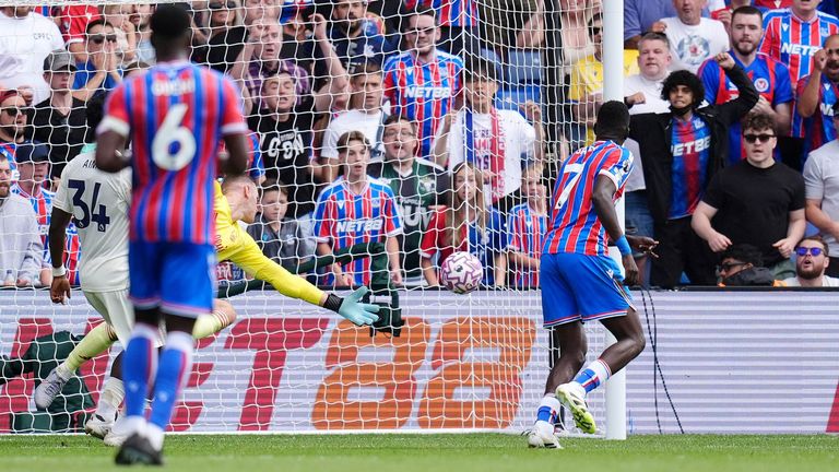 Ismaila Sarr gives Crystal Palace the lead against Nottingham Forest