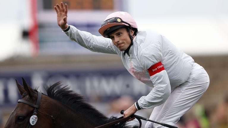 William Buick takes the crowd's praise after victory in Ebur