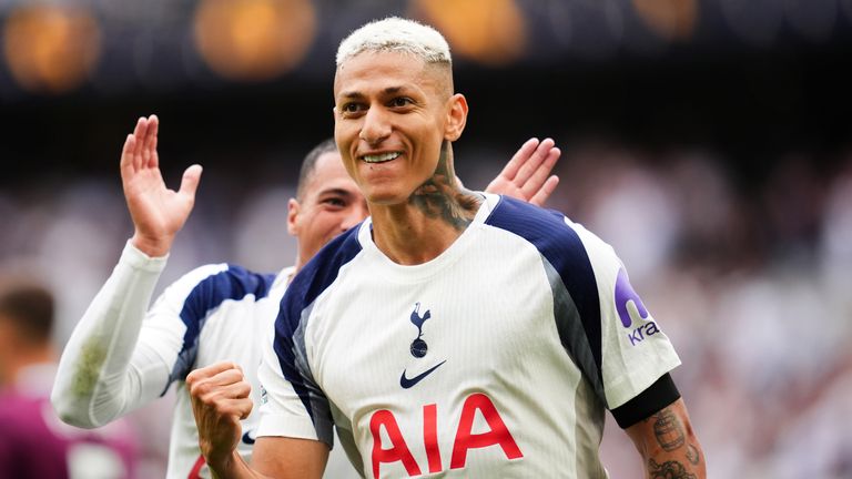 Tottenham Hotspur's Richarlison celebrates scoring his sides second goal