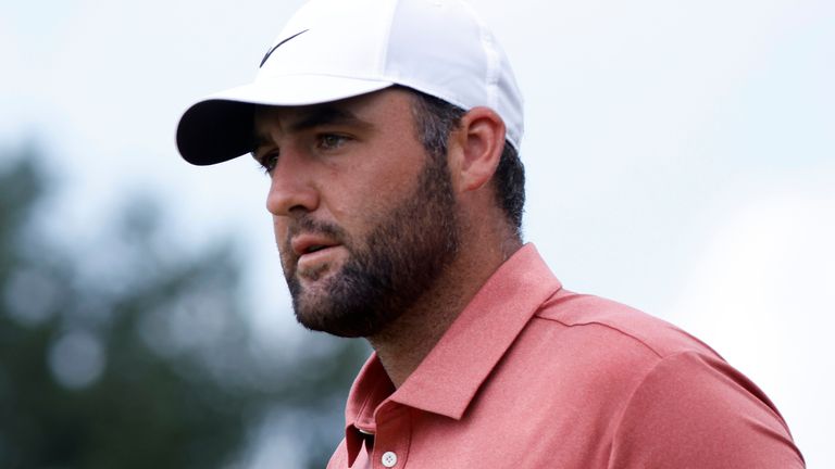 ATLANTA, GA - AUGUST 21: Scottie Scheffler of the United States during the first round of the PGA Tour Championship, August 21, 2025 at East Lake Golf Club in Atlanta, Georgia. (Photo by Matthew Maxey/Icon Sportswire) (Icon Sportswire via AP Images)