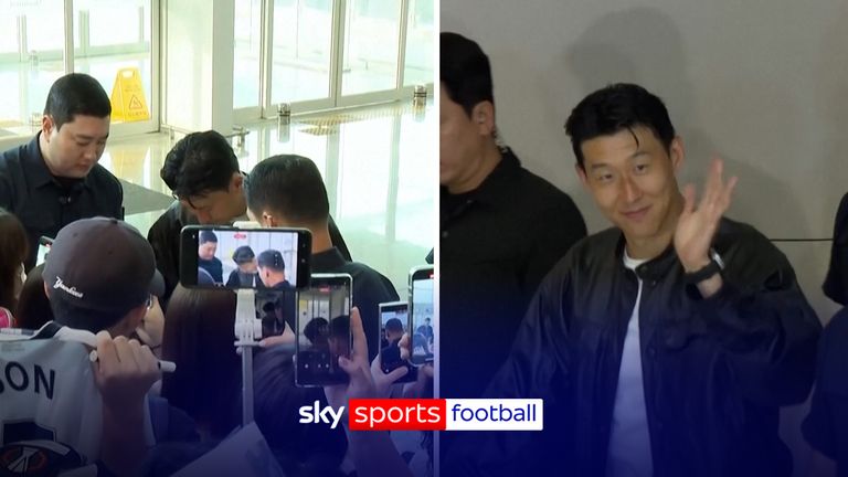 Los fanáticos vertieron al aeropuerto mientras su hijo Heung-Min fue representado que salió de Corea del Sur hacia Los Ángeles antes de su esperado mudanza a LAFC.