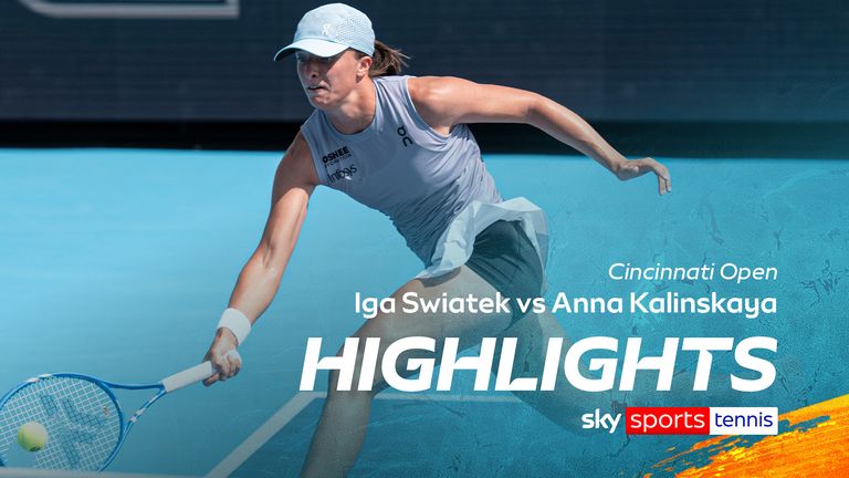 Swiatek against Kalinskya HLS