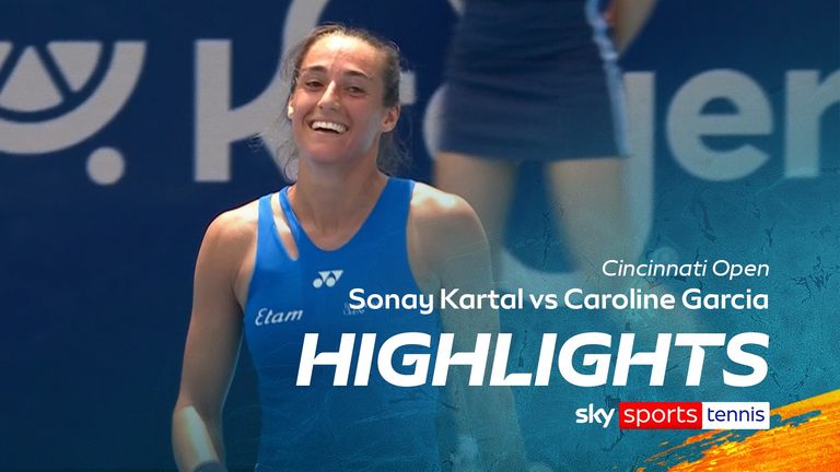 Watch highlights of the WTA match between Sonay Kartal and Caroline Garcia at the Cincinnati Open.