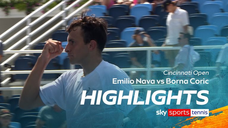 Watch highlights of the ATP match between Emilio Nava and Borna Coric at the Cincinnati Open.