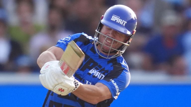 London Spirit's David Warner bats during The Hundred