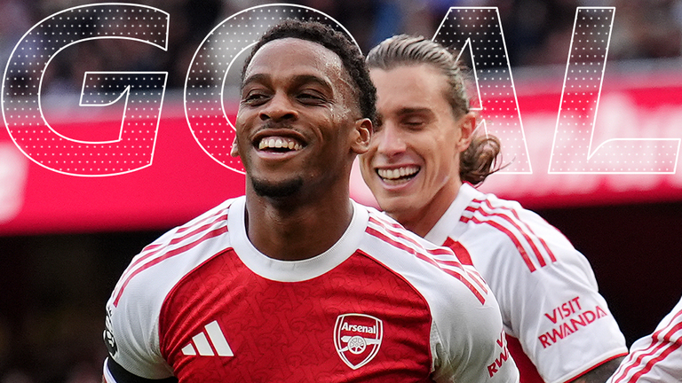 Timber scores his second for Arsenal against Leeds