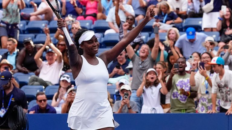 Venus Williams, from the United States, is interact