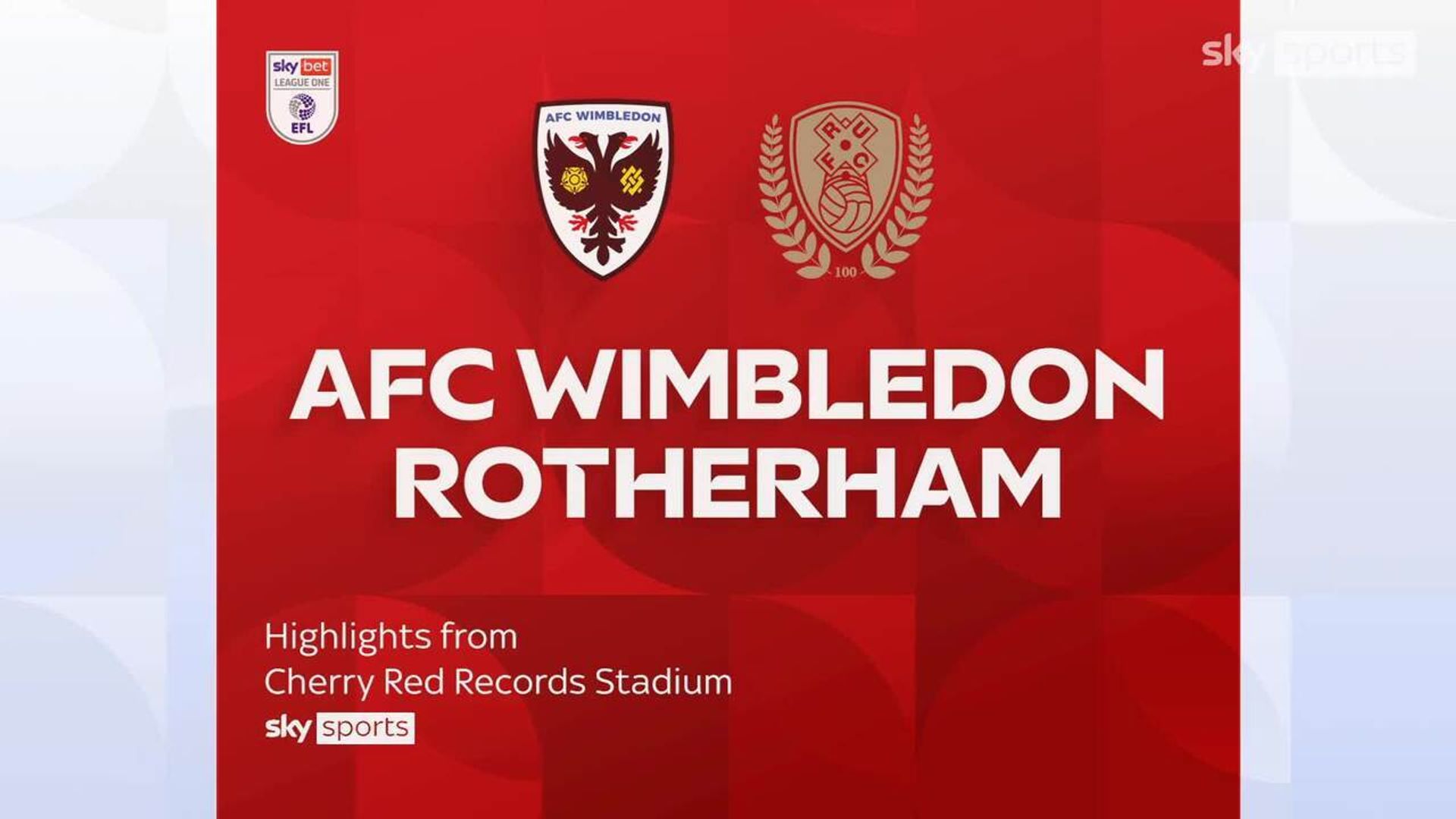 Wimbledon 2-1 Rotherham