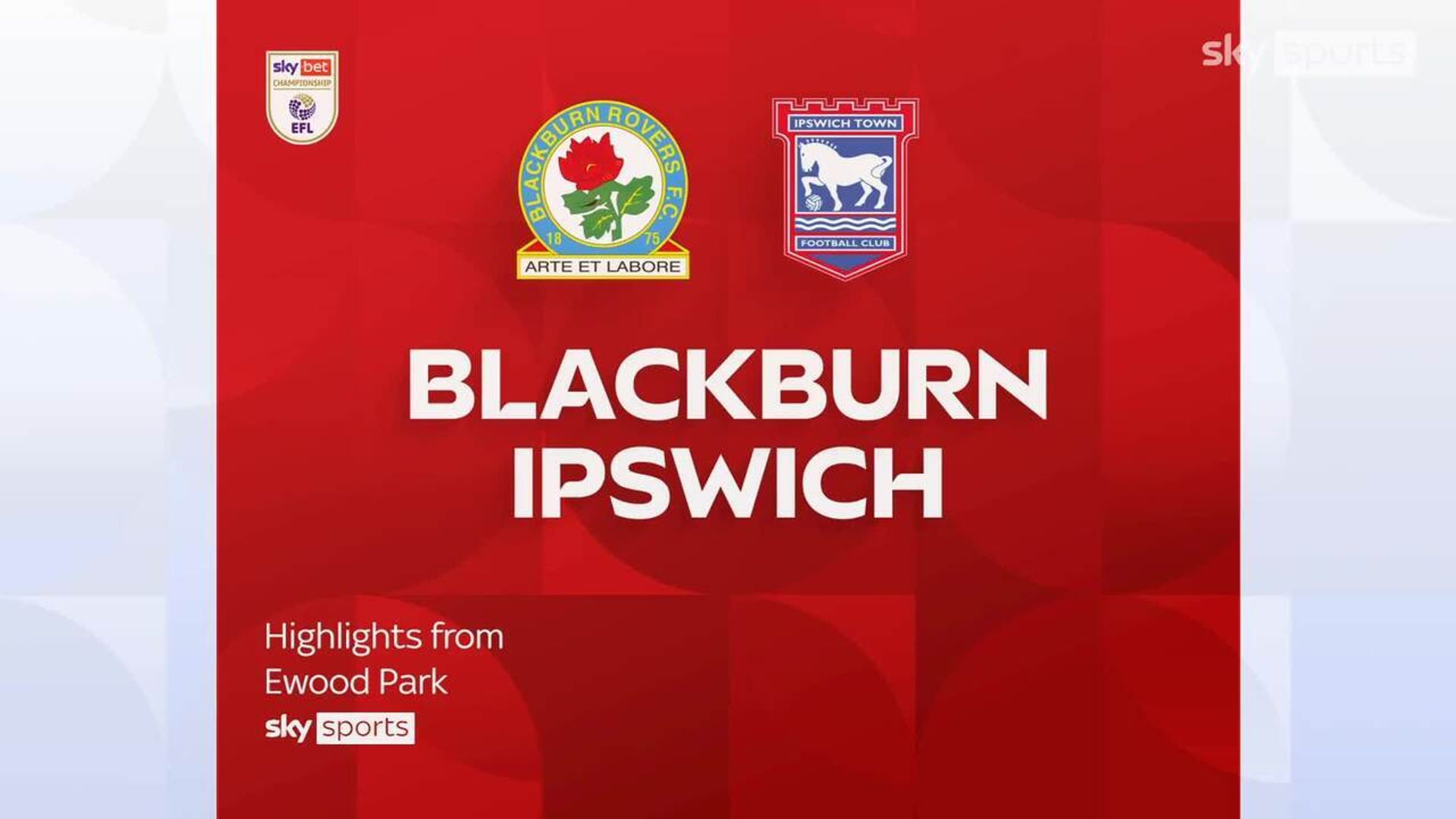 Match abandoned | Blackburn a-a Ipswich Championship highlights