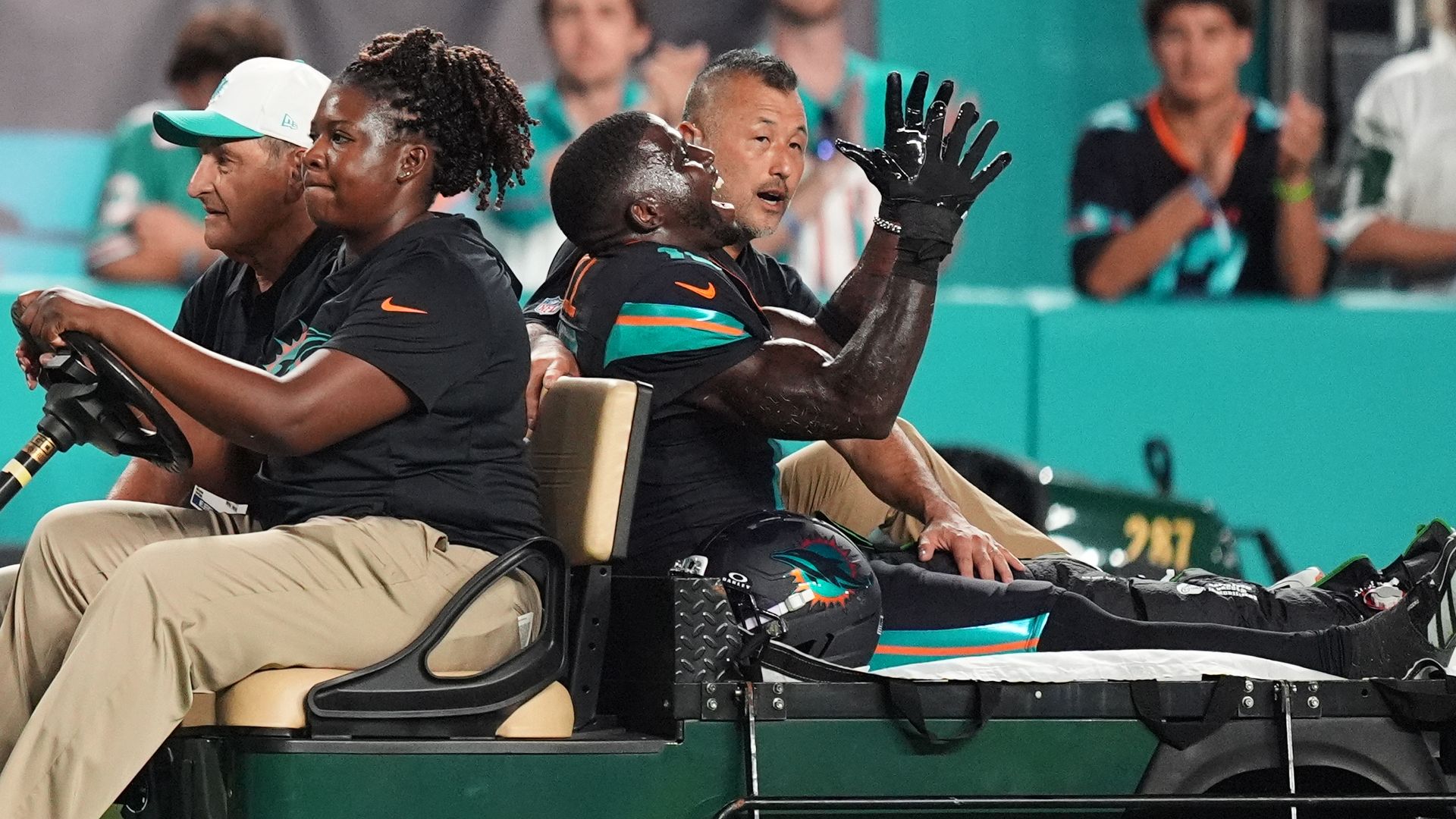 Dolphins beat Jets for first win of NFL season but lose star man Hill to injury