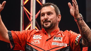 Jonny Clayton is in action at the World Darts Championship on Monday night
