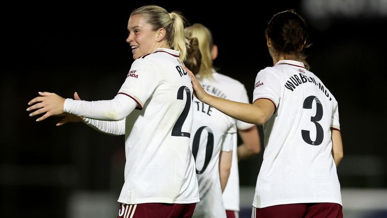Alessia Russo scored twice as Arsenal Women beat West Ham Women in the WSL