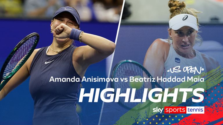 Highlights of Amanda Anisimova against Beatriz Haddad Maia from round 16 of the US Open.