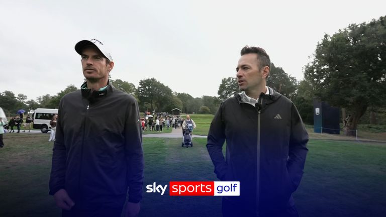 Andy Murray speaking to Sky Sports Golf at Wentworth.
