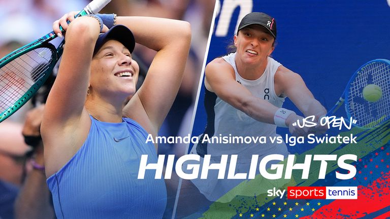 I punti salienti dello scontro di quarti di finale tra Amanda Anisimova e IgA Swiatek agli US Open.