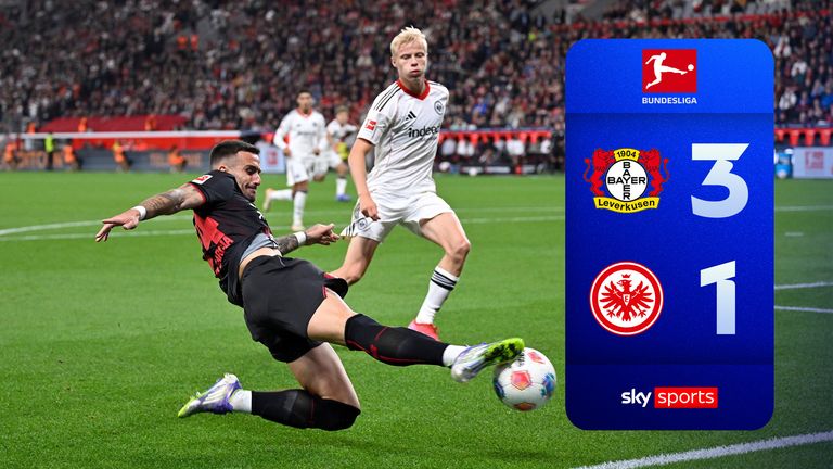 Highlights from the Bundesliga clash between Bayer 04 Leverkusen and Eintracht Frankfurt.