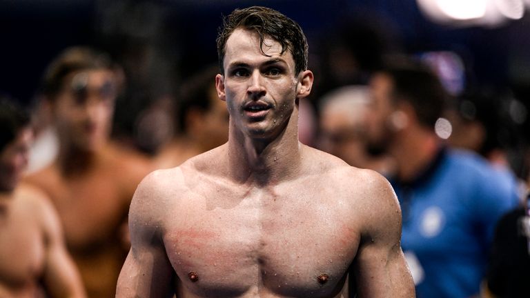 WORLD AQUATICS CHAMPIONSHIPS ARENA, SINGAPORE - 2025/07/28: Benjamin Proud of Great Britain reacts after competing in the swimming 50m Butterfly Men Final during the 22nd World Aquatics Championships. (Photo by Andrea Staccioli/Insidefoto/LightRocket via Getty Images)