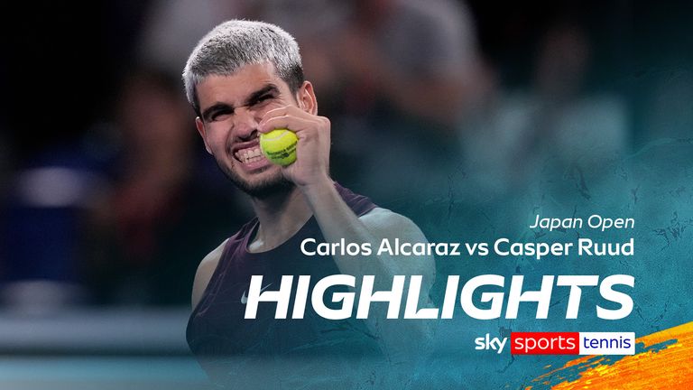 Highlights from the Japan Open semi-final match between Carlos Alcaraz and Casper Ruud.