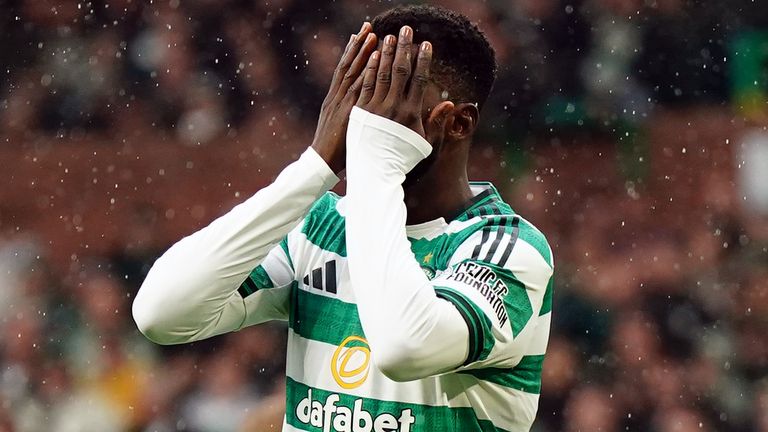 Kelechi Iheanacho has a goal disallowed in Celtic's goalless draw with Hibs
