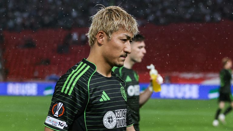 BELGRADE, SERBIA - SEPTEMBER 24: Celtic's Daizen Maeda during a UEFA Europa League match between FK Crvena Zvezda and Celtic at the Stadion Rajko Mitic, on September 24. 2025, in Belgrade, Serbia.  (Photo by Craig Williamson / SNS Group)