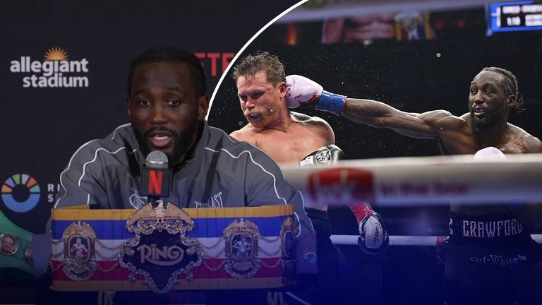 Terence Crawford says 'great things come to those who wait', after his historic win over Canelo Alvarez.