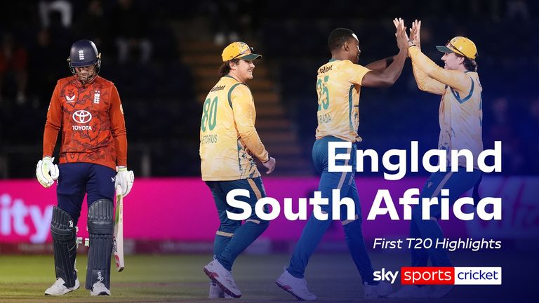 Highlights of the first T20 in Cardiff as South Africa beat England by 14 runs in a rain-affected encounter.