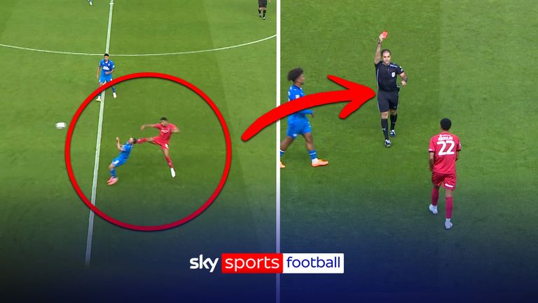 Head-high tackle leads to red card in EFL Trophy! 