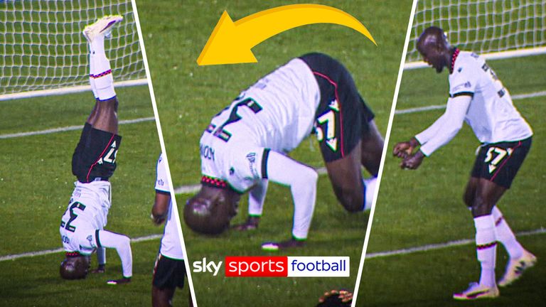 Unique celebration in Shresbury and Walsall's clash in the EFL Trophy.