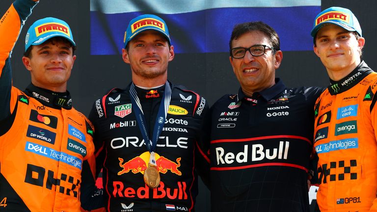 Max Verstappen won the 2025 Italian Grand Prix from Lando Norris and Oscar Piastri (Red Bull Content Pool)