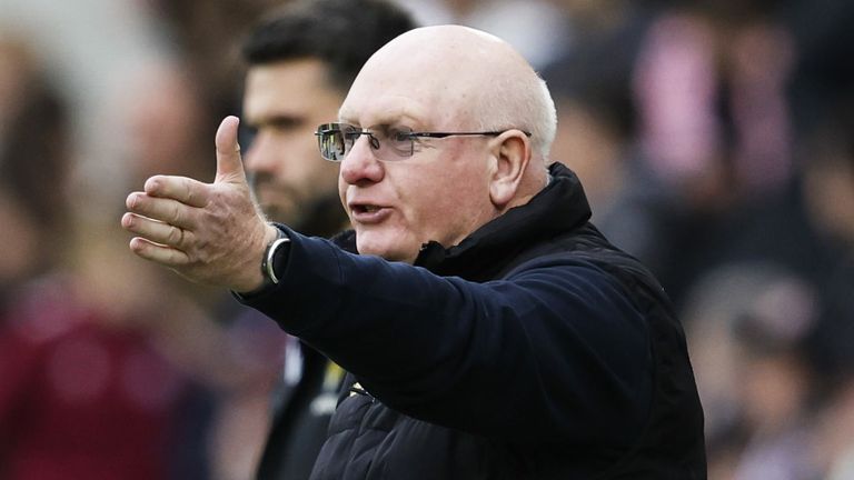EDINBURGH, SCOTLAND - SEPTEMBER 27: Falkirk Manager John McGlynn during a William Hill Premiership match between Heart of Midlothian and Falkirk at Tynecastle Park, on September 27, 2025, in Edinburgh, Scotland. (Photo by Mark Scates / SNS Group)