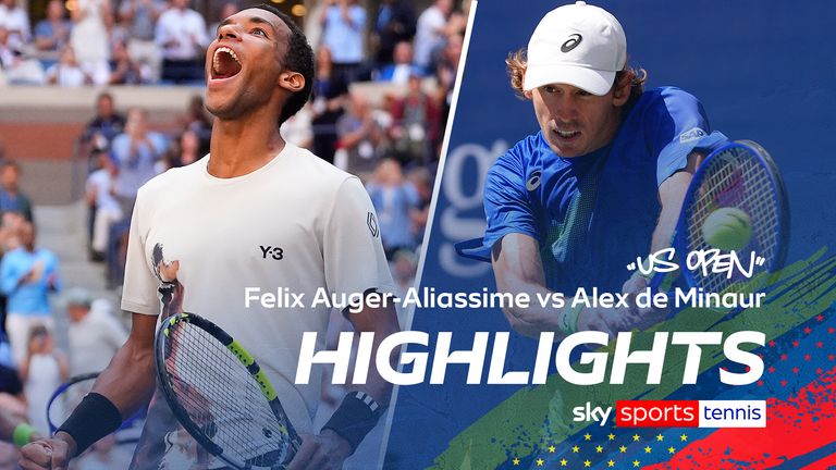 Highlights of the quarter-final clash between Felix Auger-Aliassime  and Alex de Minuar at the US Open.