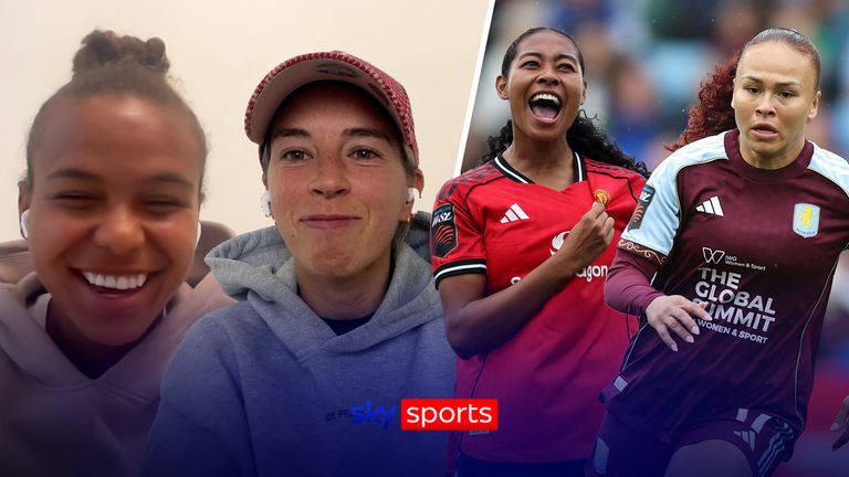 Nikita Parris and Jordan Nobbs discussing Jayde Riviere and Ebony Salmon.