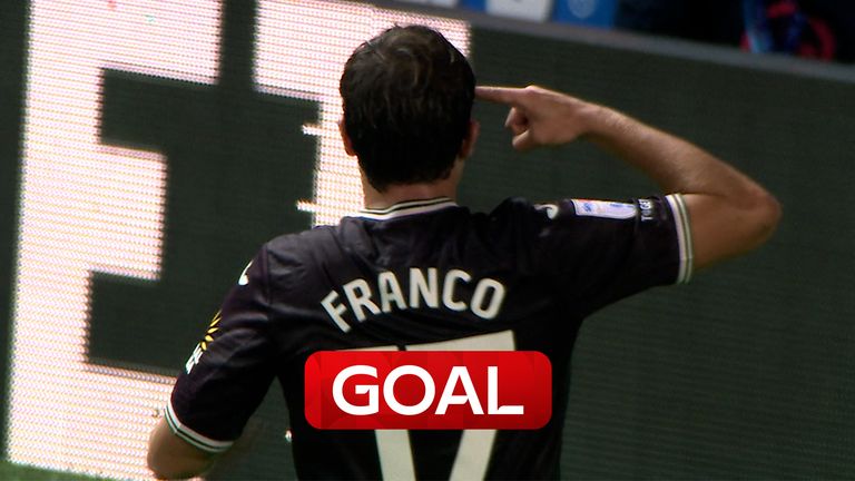 Goncalo Franco levels the scores at Ewood Park with an incredible volley into the roof of the net at the back post.