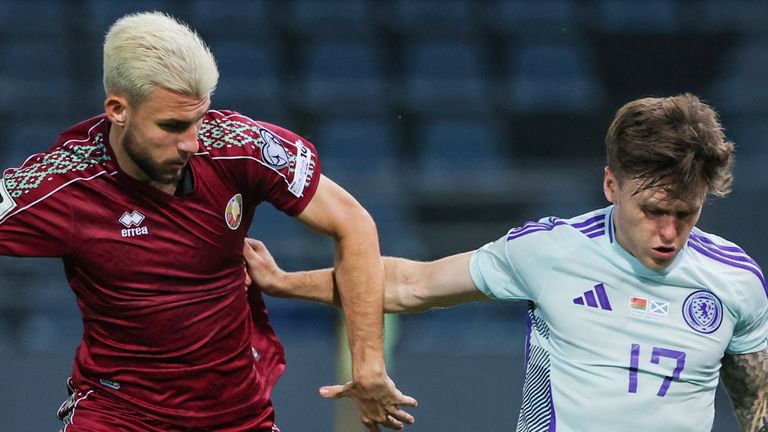 Ben Gannon-Doak (R) started for Scotland in Hungary