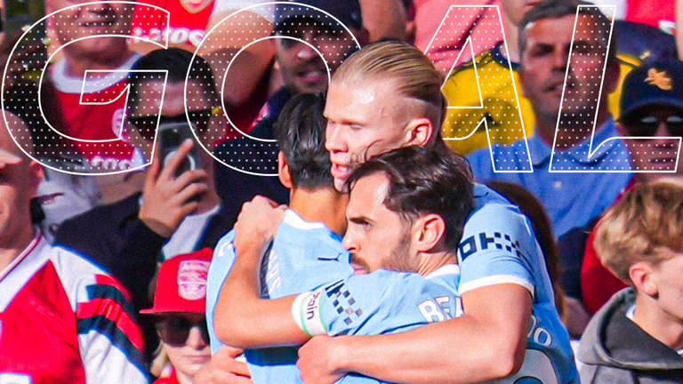 Haaland scores for Man City against Arsenal