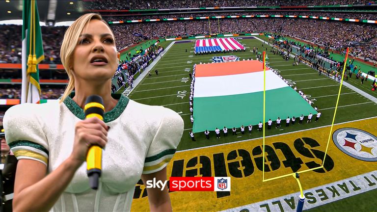 Lyra canta hino nacional irlandês em Dublin