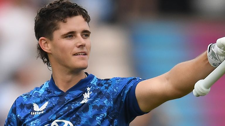 Jacob Bethell celebrates first professional century (Getty Images)