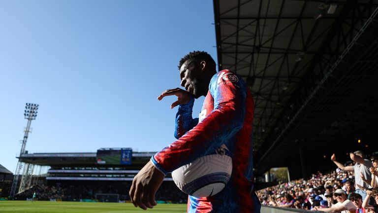 Jefferson Lerma of Crystal Palace during the Premier League match between Crystal Palace FC and Brighton & Hove Albion FC at Selhurst Park