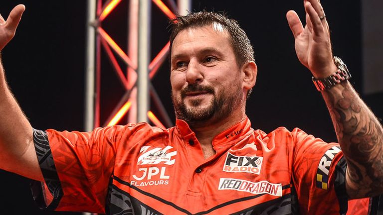 Jonny Clayton at the Swiss Darts Trophy (pic: Jan Thoden/PDC Europe)