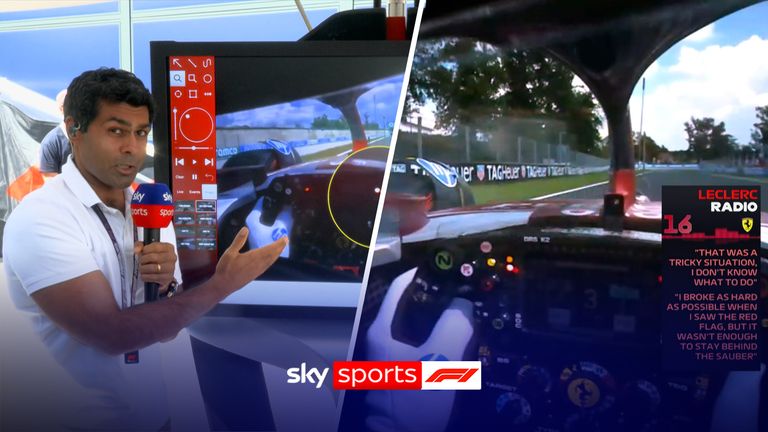 Karun Chandhok is located in Sky Sports in Skypad to explain the reason why Charles Leclerc did not punish him to cross under a red flag in the FP1 of the Italian Grand Prix. 