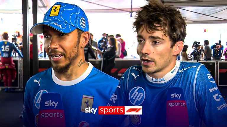 Charles Leclerc and Lewis Hamilton
