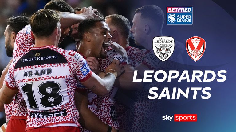 Olly Hassell/swpix.com Immagine - 12/09/2025 - Rugby League - Betfred Super League Round 26 - Leigh Leopards contro St Helens - Leigh Sports Village, Leigh, Inghilterra - Leighs Leopards che celebra il primo tentativo di partenza di Andrew Badrock.