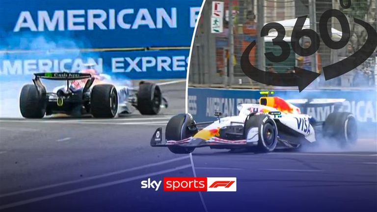 Liam Lawson was lucky to escape crashing out of the Azerbaijan Grand Prix after he spun his Racing Bull a dizzying 360 degrees out of Turn 16. 