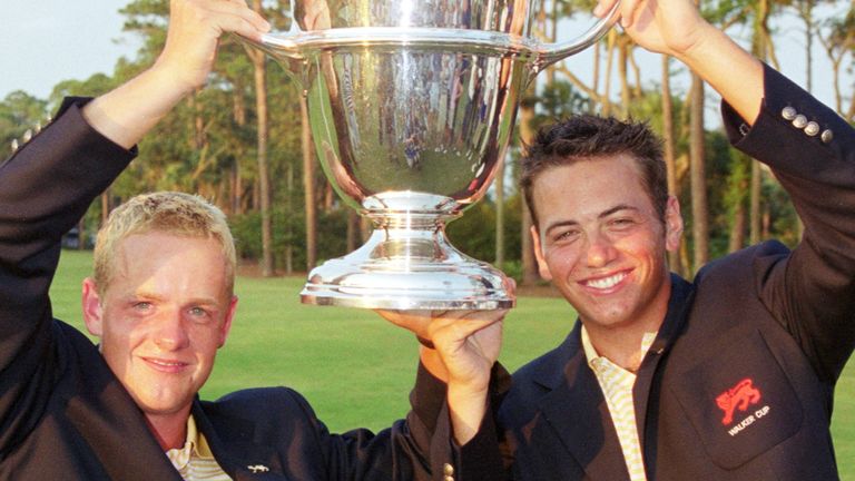 Luke Donald (left) and Nick Dougherty (right) were part of Great Britain and Ireland's 2001 Walker Cup team 